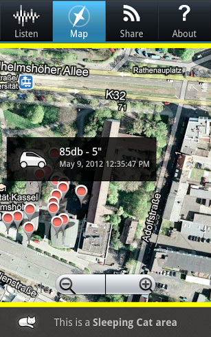 WideNoise App - Map View